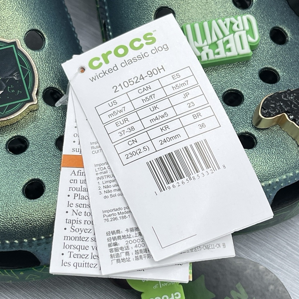 Crocs Wicked Elphaba Men's 5 Women's 7 Classic Clogs Limited Edition For Good - Picture 4 of 14